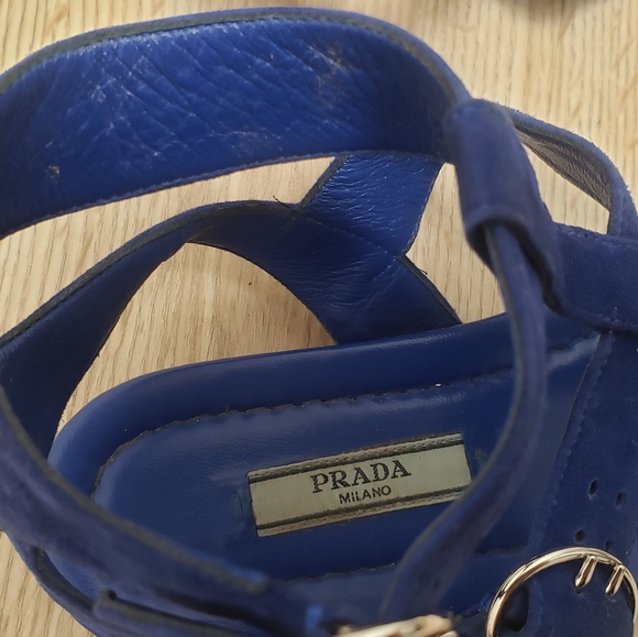 Prada gladiator suede sandals in sapphire color size 37 - Picture 7 of 10